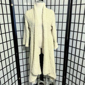 Long Off-White Cardigan with Short Back